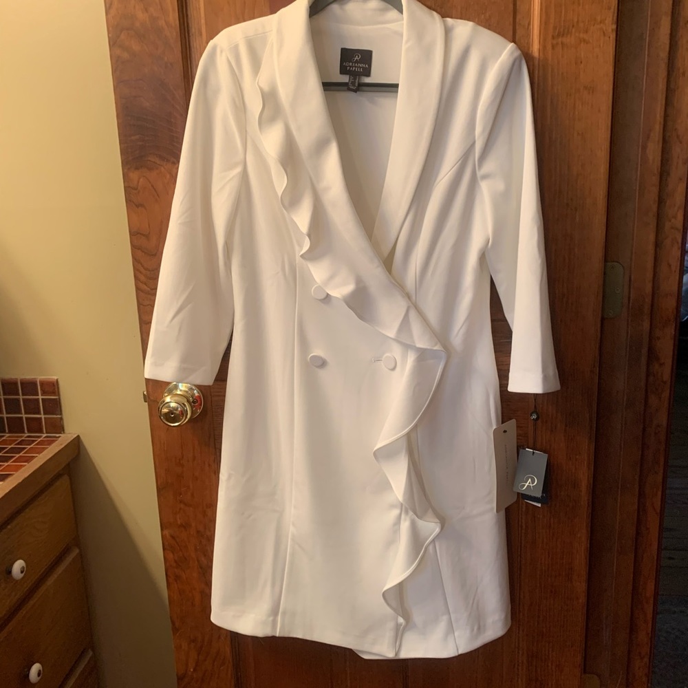 ADRIANNA PAPELL NEW with tags, short dress, size 12, 3/4 sleeve and lined.